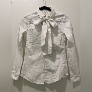 Tailored fit white button down with bow by Banana Republic